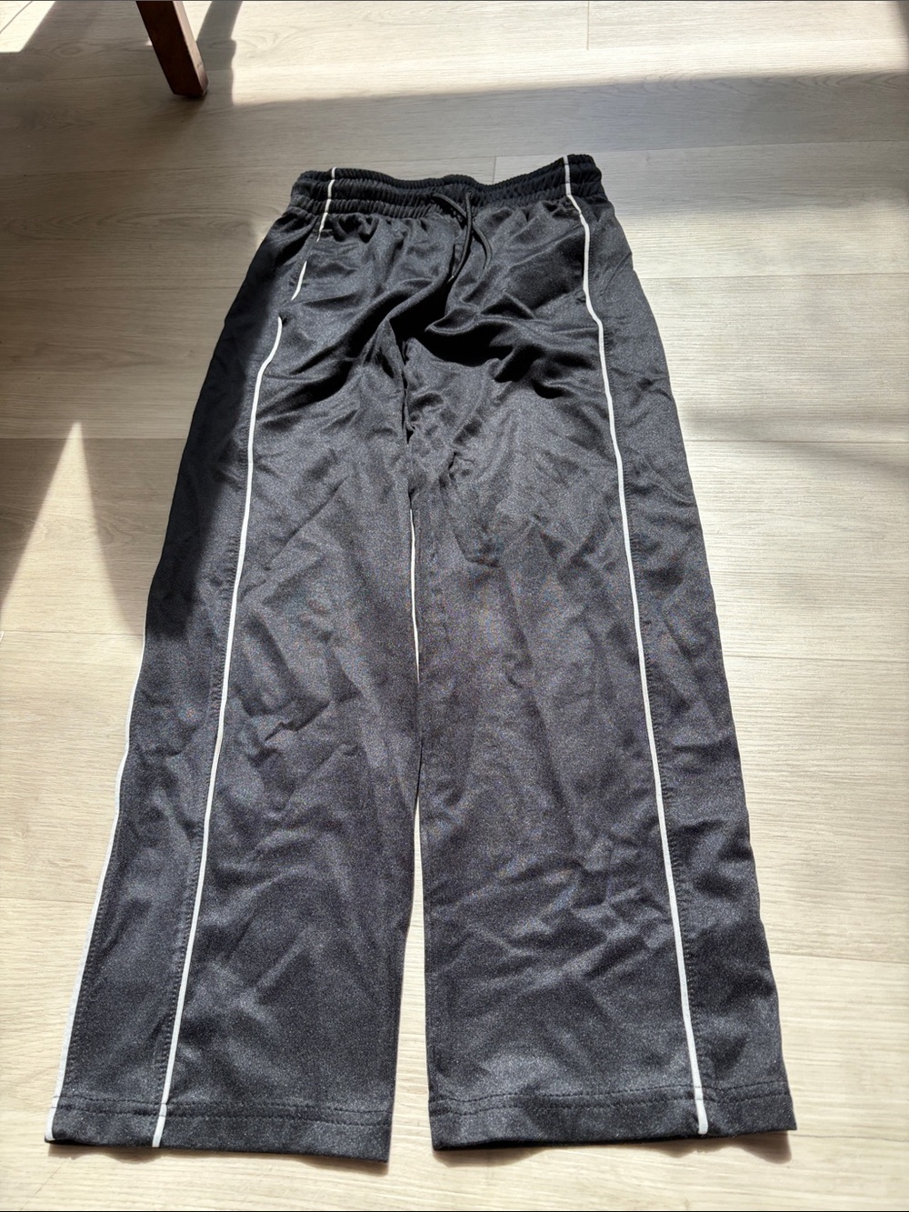 Old Navy Black Sweatpants with White Side Piping